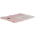 بطانية للبنات محبوكة باللون الوردي والعاجي, 1, hi-res